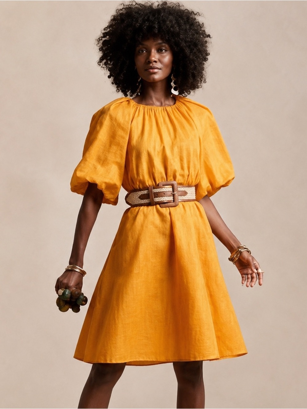 Banana Republic Ramie Open Back Dress S